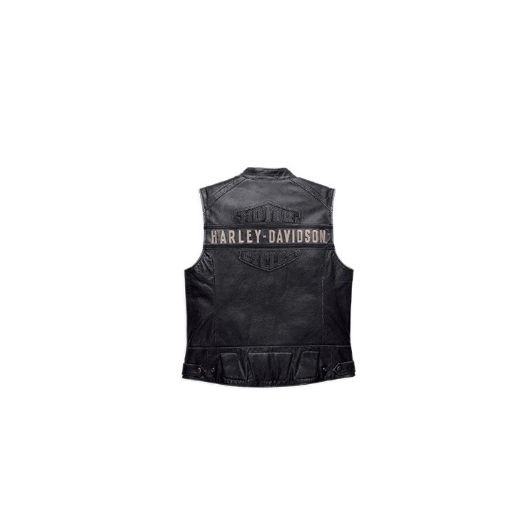 GILET PELLE HARLEY-DAVIDSON PASSING LINK GREY
