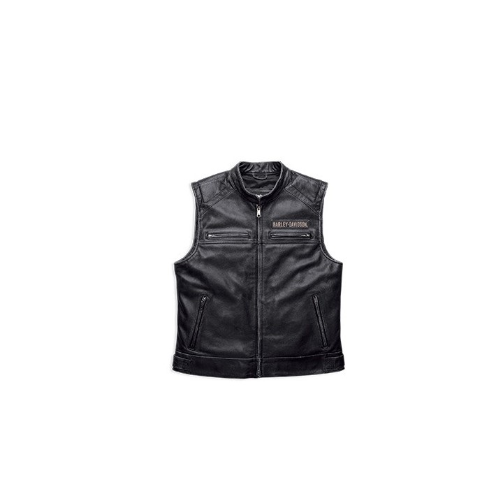 GILET PELLE HARLEY-DAVIDSON PASSING LINK GREY