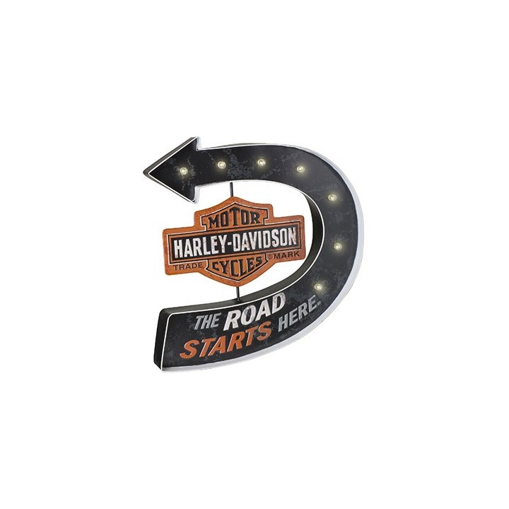 INSEGNA LUMINOSA HARLEY-DAVIDSON"ROAD START HERE"
