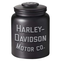 Biscottiera Harley-Davidson® Motor Co., in ceramica nera opaca