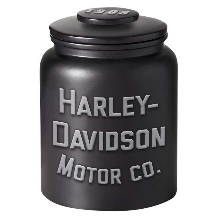 Biscottiera Harley-Davidson® Motor Co., in ceramica nera opaca