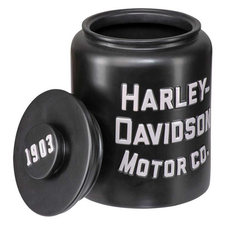Biscottiera Harley-Davidson® Motor Co., in ceramica nera opaca