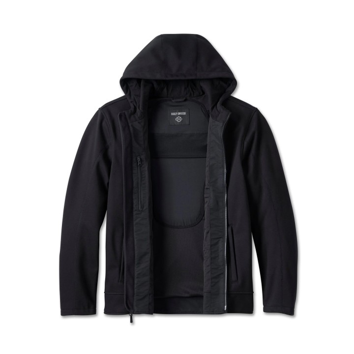 Giacca da moto con cappuccio Deflector in pile da uomo