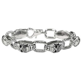 Bracciale da uomo Harley-Davidson® Skull Link in acciaio 9 pollici