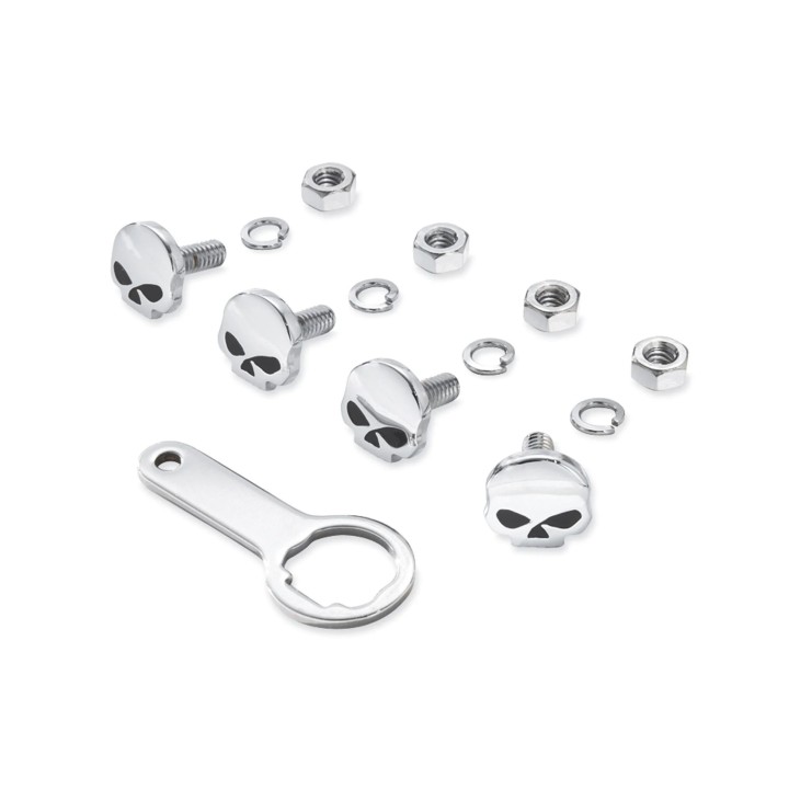 Hardware per il montaggio della targa con teschio