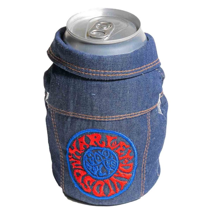 PORTA LATTINA RAFFREDDANTE IN DENIM PSICHEDELICO HD DEGLI ANNI '70
