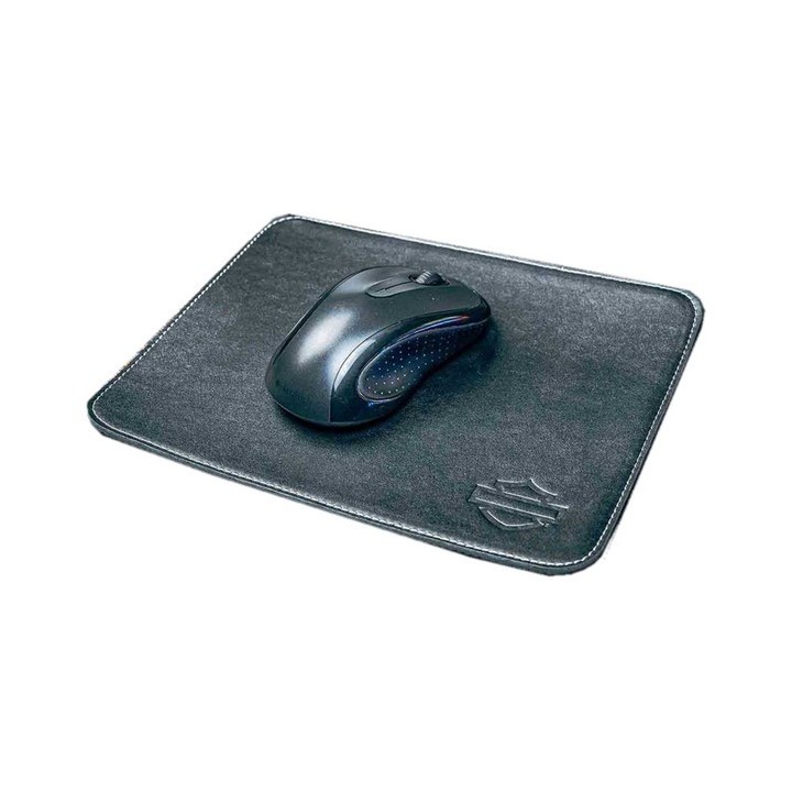 Tappetino per mouse con logo B&S Harley-Davidson® - ecopelle nera