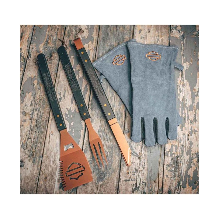 Harley-Davidson® Grill Tool Set con guanti