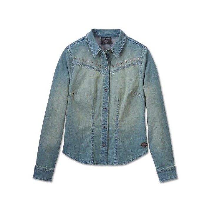 Camicia H-D in denim con borchie