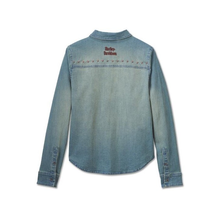 Camicia H-D in denim con borchie