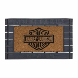 Tappetino di benvenuto Harley-Davidson® Bar & Shield Riders, in gomma e materiale in cocco