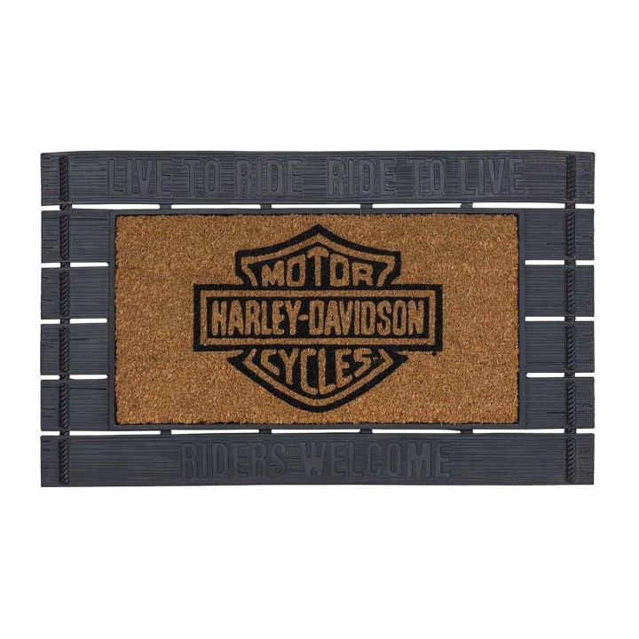 Tappetino di benvenuto Harley-Davidson® Bar & Shield Riders, in gomma e materiale in cocco