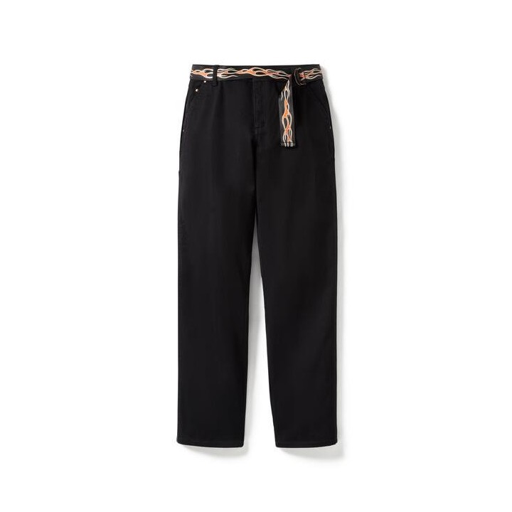 Women's Dickies x H-D Flex Fit Double Pocket Carpenter Pant with Flame Belt - Anthracite