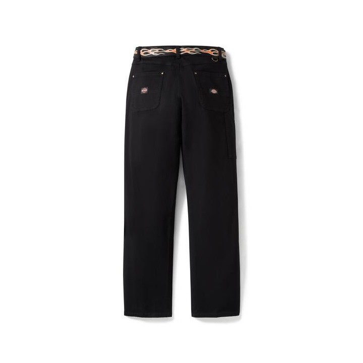 Women's Dickies x H-D Flex Fit Double Pocket Carpenter Pant with Flame Belt - Anthracite
