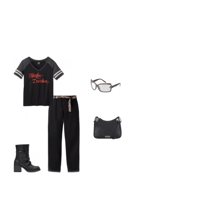 Women's Dickies x H-D Flex Fit Double Pocket Carpenter Pant with Flame Belt - Anthracite