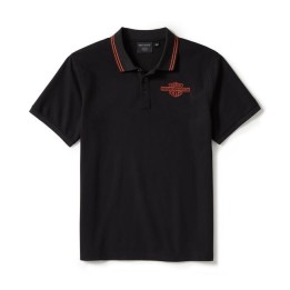 Polo Harley-Davidson® Bar & Shield Orange on Black