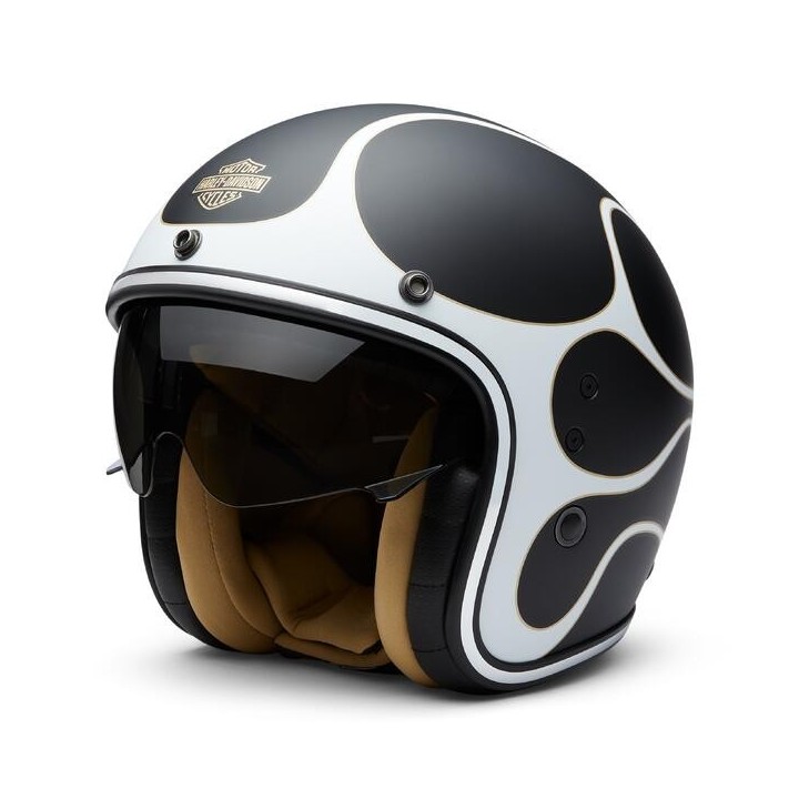 Casco Jet Harley-Davidson Flames X14 nero opaco