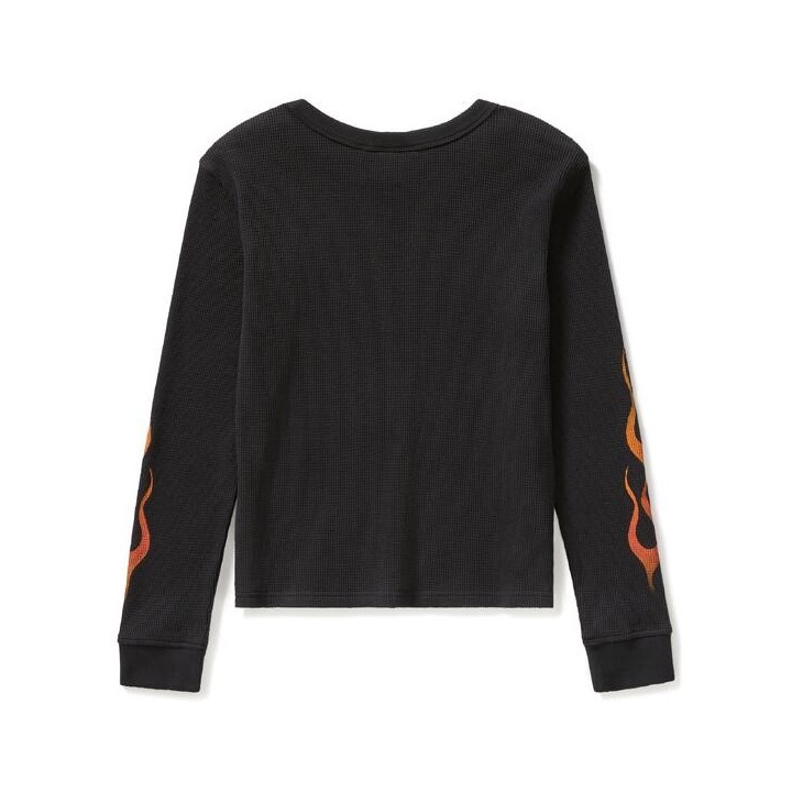 TOP IN MAGLIA VINTAGE FLAMES DA DONNA HARLEY-BLACK