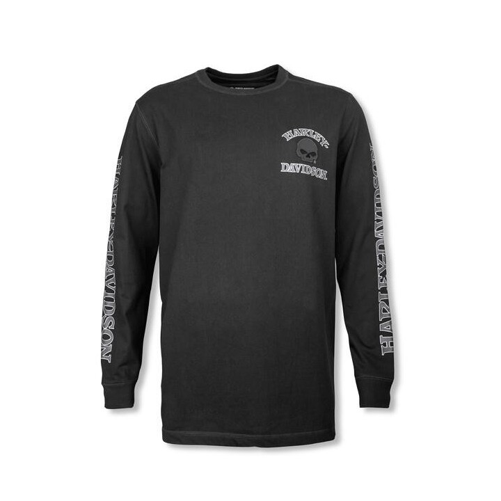 T-SHIRT MANICHE LUNGHE WILLIE G SKULL ™ HARLEY BLACK