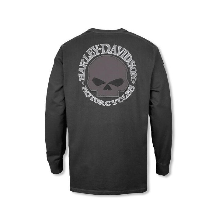 T-SHIRT MANICHE LUNGHE WILLIE G SKULL ™ HARLEY BLACK