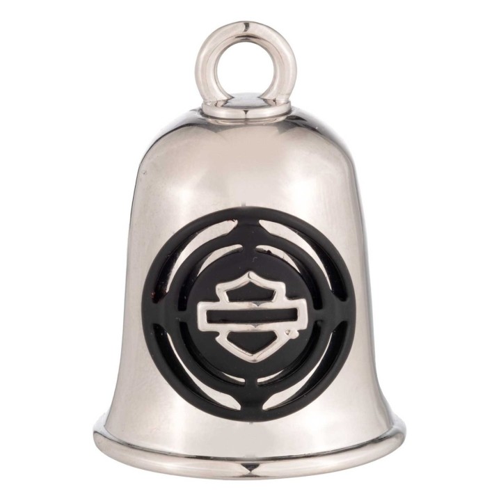 Campanello con logo Harley-Davidson® 3D Bar & Shield, finitura argento/nero