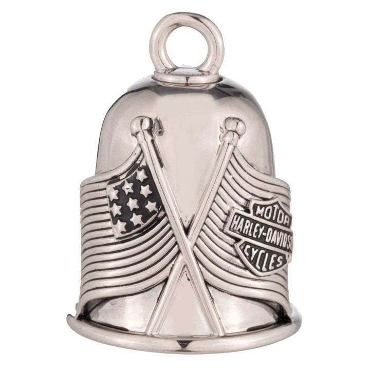 Campanello con logo Harley-Davidson® USA Bar & Shield, finitura argento