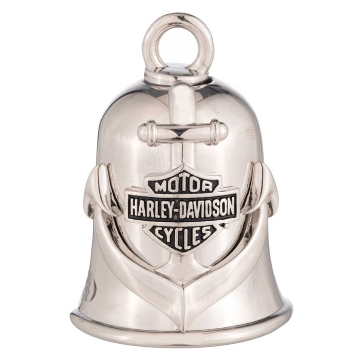 Campanella Harley-Davidson® con logo Sculpted Anchor Bar & Shield, finitura argento