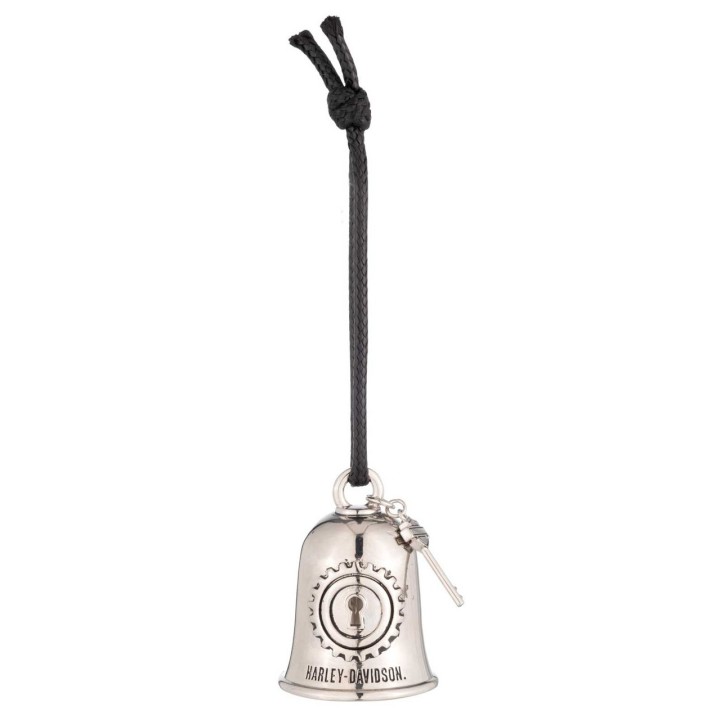 Campanella con lucchetto e chiave Harley-Davidson® HD Ride Bell, finitura argento