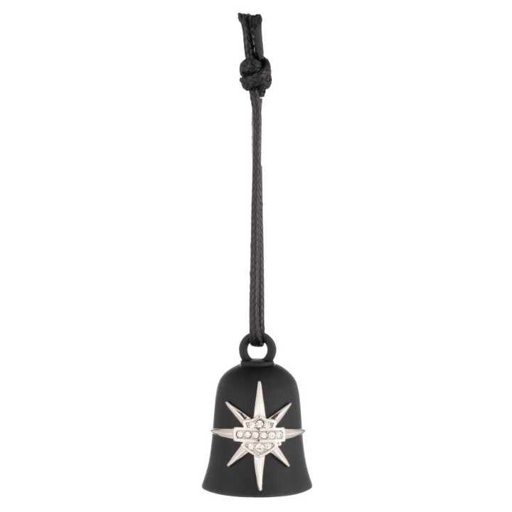 Campanella Harley-Davidson® Bling Bar & Shield con logo a stella, finitura nera
