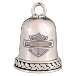 Campanella da viaggio Harley-Davidson® Cutout Bar & Shield con corda intrecciata, finitura argento