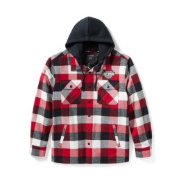 Giacca con cappuccio Harley-Davidson Traveler a quadri rosso/nero