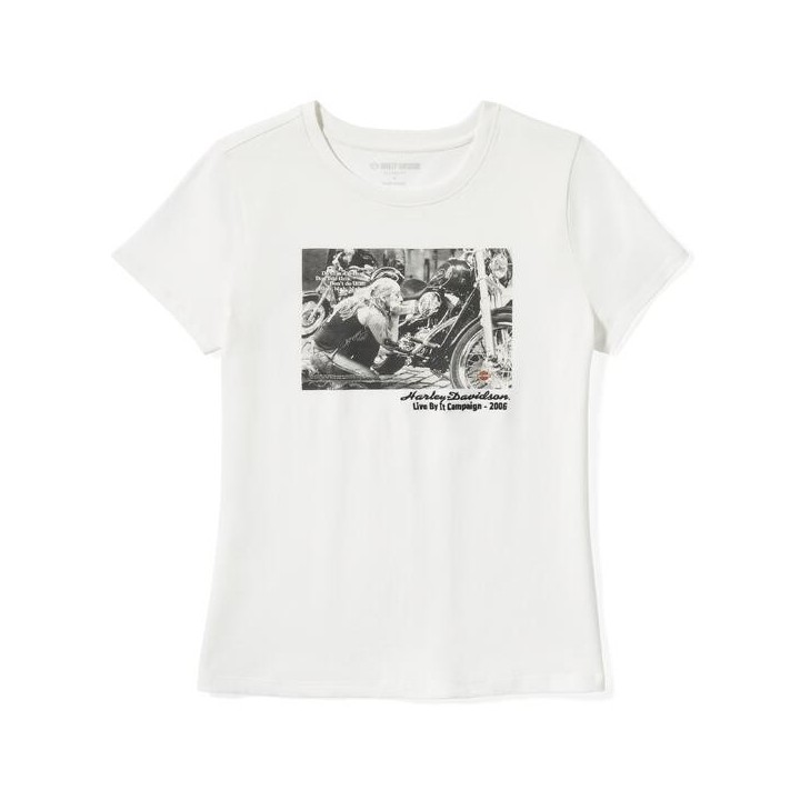 T-shirt da donna Harley-Davidson Archive Photo bianca