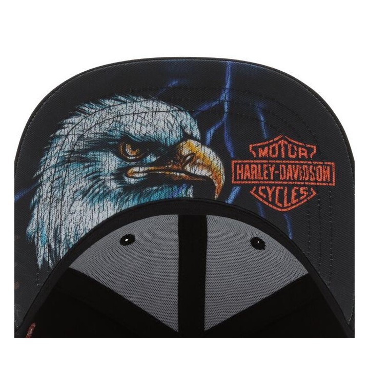 Cappellino Fitted Lightning Eagle Panhead - Harley Black