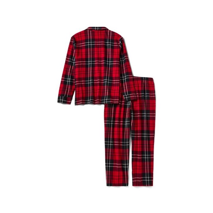 SET PAJAMA IN TARTAN ROSSO/NERO CON LOGO BAR & SHIELD