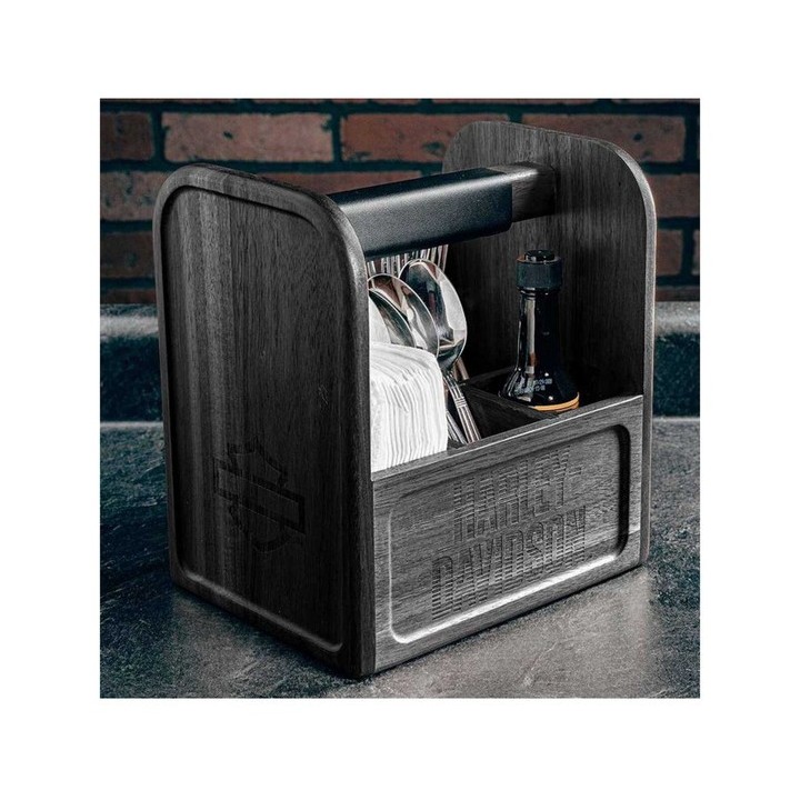 Contenitore da picnic in legno con divisori Harley-Davidson® Open Bar & Shield
