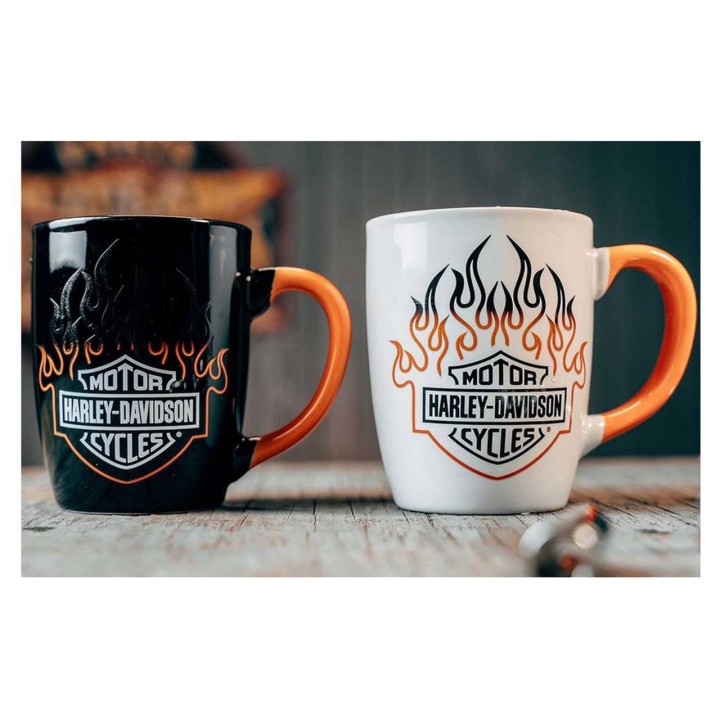Set di tazze in ceramica Harley-Davidson® Bar & Shield Flames