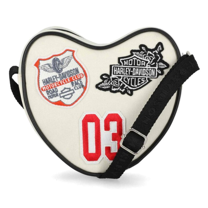Borsa a tracolla con logo vintage Harley-Davidson® a forma di cuore
