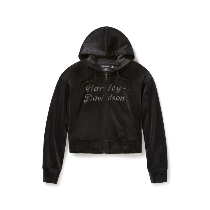 Felpa con cappuccio in velluto - Harley Black