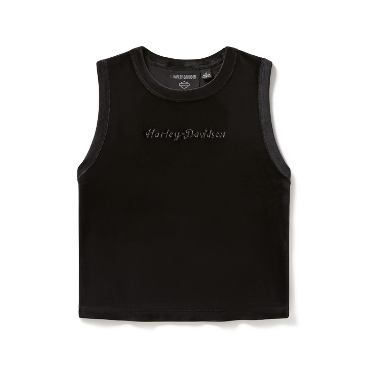 Canotta girocollo in velluto - Harley Black