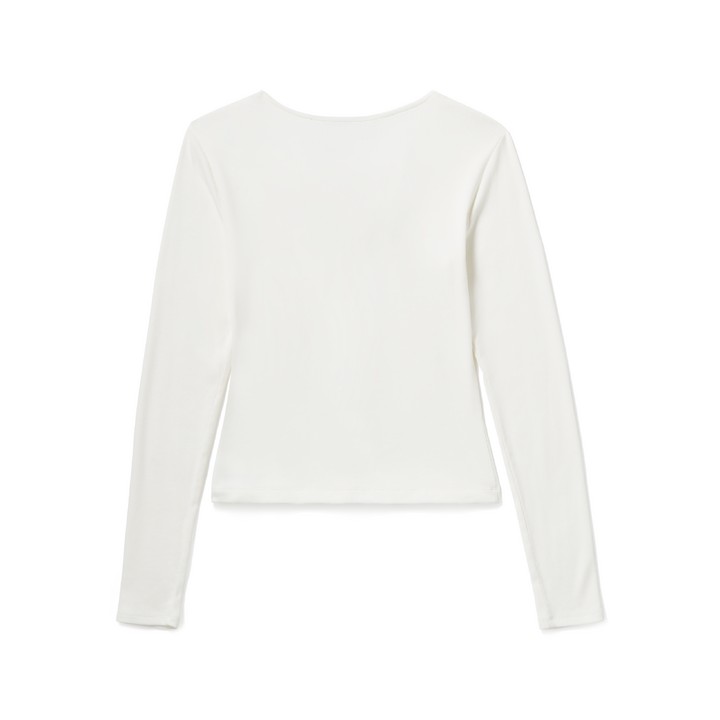 Top Lace Up a maniche lunghe - Cloud Dancer