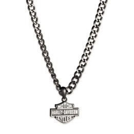 Collana da uomo Harley-Davidson con ciondolo a forma di Bar & Shield, 24" in acciaio inossidabile