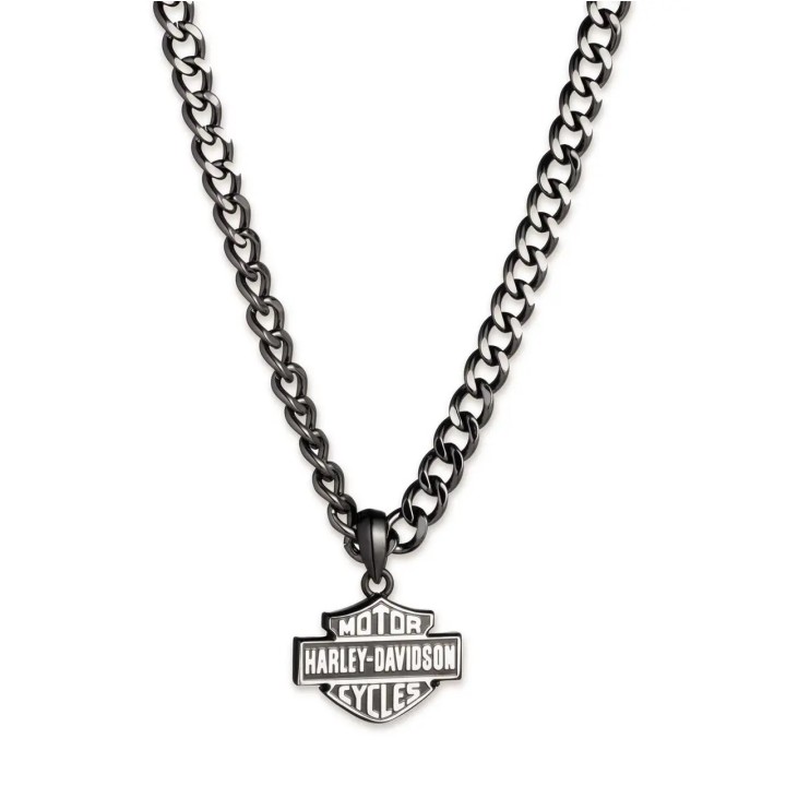 Collana da uomo Harley-Davidson con ciondolo a forma di Bar & Shield, 24" in acciaio inossidabile