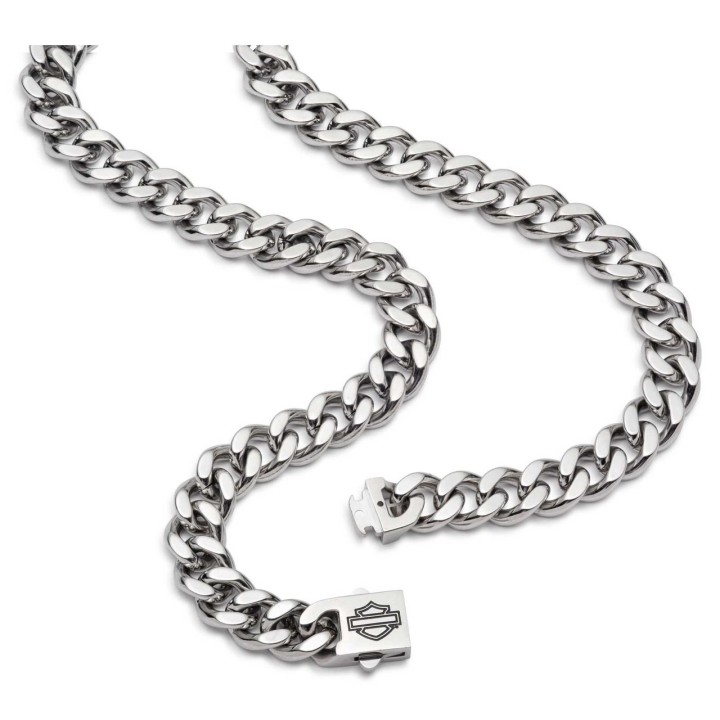 Collana Harley-Davidson® da uomo con Bar & Shield testurizzati da 24 pollici, acciaio inossidabile
