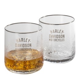 Set di due bicchieri Harley-Davidson® da 12 once con motivo Pebbled Double Old Fashion
