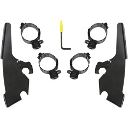 Kit di montaggio Trigger-Lock Memphis Shades per parabrezza Memphis Fats/Slim/Batwing in nero per modelli HD Softail (MEB2046)
