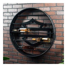 Portabottiglie in metallo con battistrada per pneumatici Harley-Davidson® Open Bar & Shield in rilievo, nero