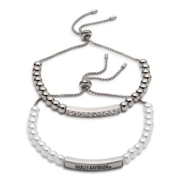 Set di due bracciali con perle e perline metalliche Harley-Davidson®