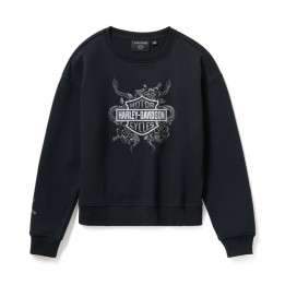 Felpa in pile Serpent Rose Bling - Harley Black