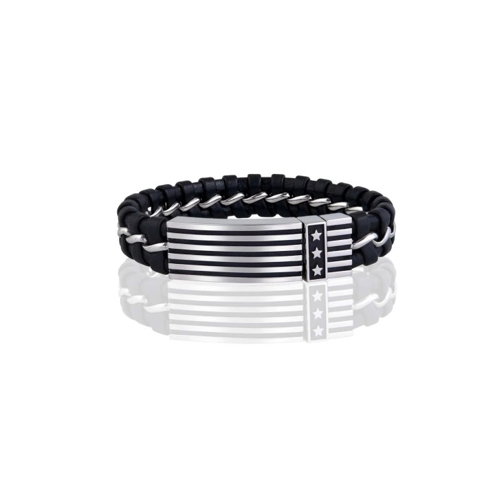 BRACCIALE IN PELLE STARS & STRIPES