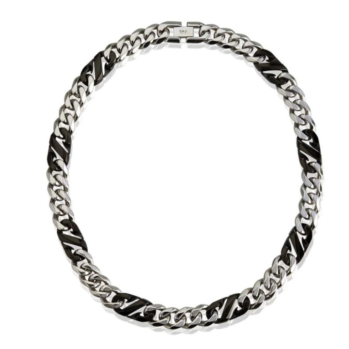COLLANA CON DOPPIA CATENA NERA